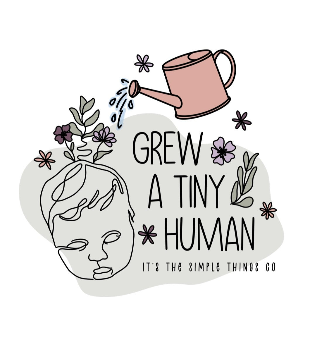 Grew A Tiny Human Sticker | Baby shower gift | postpartum | pregnancy | ivf